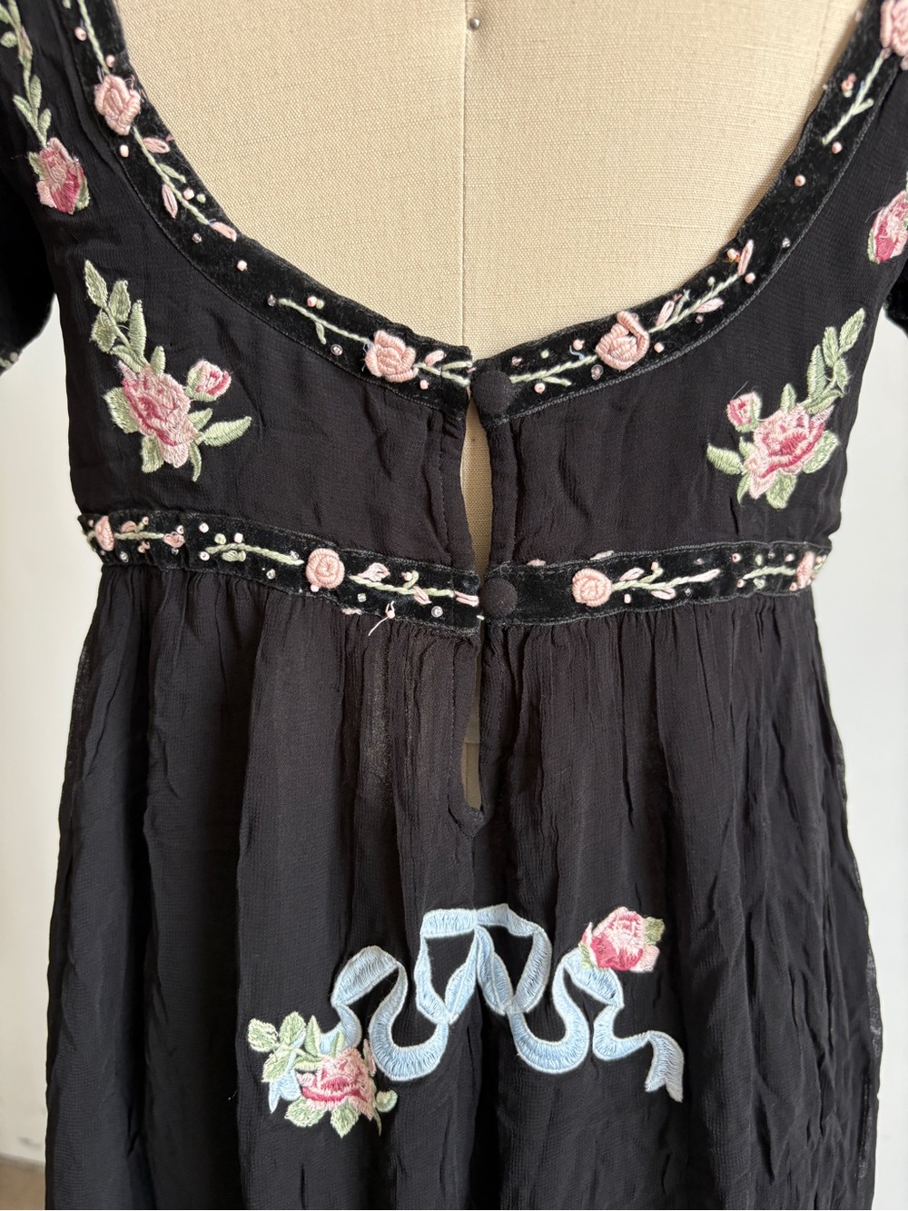 $489 NWT For Love and Lemons “Rosemarie” Maxi Dress in Black Sz Large - Picture 10 of 15